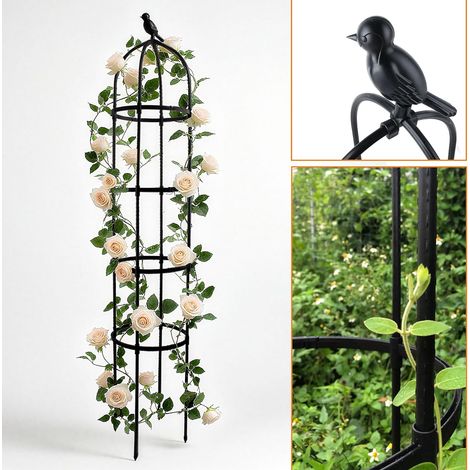 175 cm High Garden Obelisk for Climbing Plants 6FT Obelisk Trellis Tower Garden Climbing Stand Metal for Indoor Outdoor Plants Vegetables Fruits (1/5)