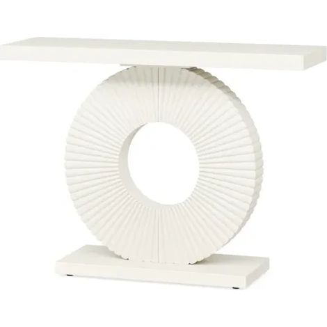 CHICFURN Consolle da ingresso 100x30x79 cm in MDF e metallo bianco, design moderno (1/5)