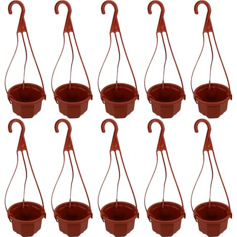 Ensemble de 10 pots suspendus octogonaux en plastique, élégants et pratiques, (1/5)