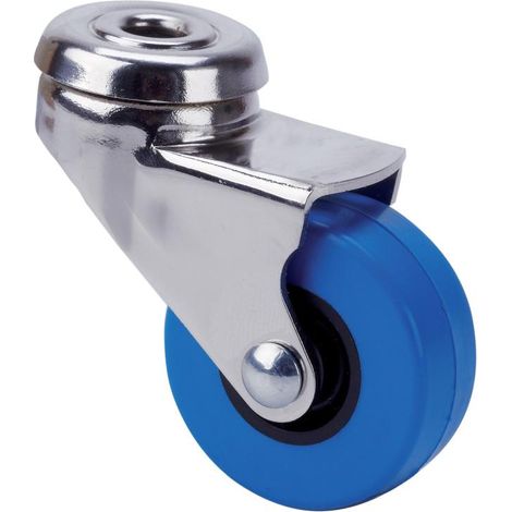 rueda giratora agujero m10 niquel.21bdr60cp-pua poliamix-poliur.azul eje liso (1/2)