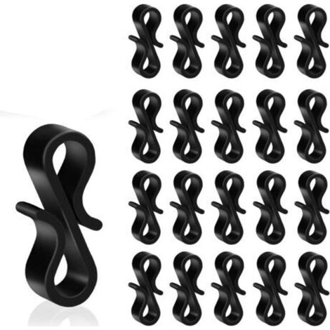 100 PCS Crochets Guirlande Exterieur Noirs, Crochet Gouttiere en Plastique Réutilisables pour Suspension des Guirlandes Lumineuses de Noël, Décorations de Sapin de Noël (1/5)