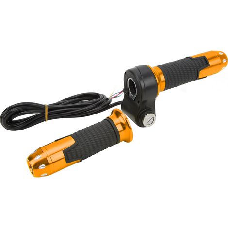 Universeller Gasgriff für 12V-99V, 1 Paar mit Schlüsseln, für Elektroroller und Fahrräder, goldfarben. (1/5)