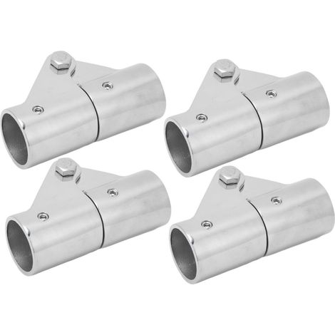 Lot de 4 raccords pivotants pour tuyaux de 25 mm en acier inoxydable robuste et stable, pour bateaux, yachts et bateaux pneumatiques. (1/5)