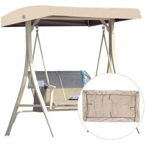 Sollbry Plafond de remplacement pour housse de hamac de jardin à siège pivotant, housse supérieure de balançoire Oxford Brutus 190T (beige)