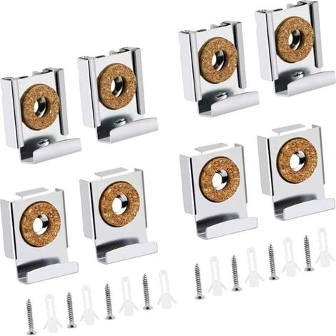 8 Pcs Fixation Miroir Mural Fixation Miroir Lourd Support Miroir Mural Support Miroir Barbier avec Bouchon en Plastique et vis pour Accrocher. (1/5)