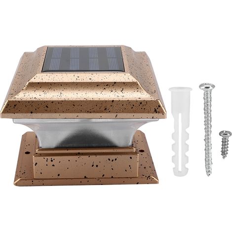 Lámpara solar impermeable para exteriores, ideal para jardín, patio o poste (luz blanca). (1/5)