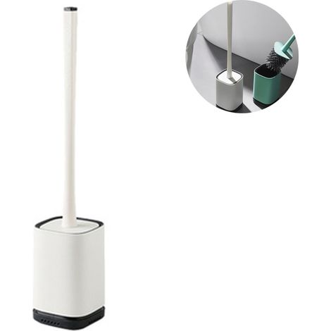 Brosse Pour Toilette - Support Intégré - Tête En TPR Souple - Réservoir Évacuation Eau - Montage Murale Sans Perçage - 1 Pièce (1/5)