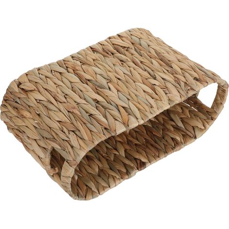 Panier à papier toilette en osier Toyvian avec poignées intégrées, (1/5)