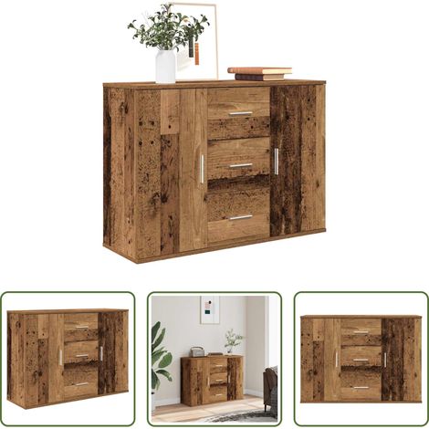 Altholz Optik - Sideboard Altholz-Optik 90x29,5x65 cm Holzwerkstoff (1/5)