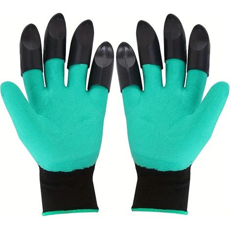 Gants de jardinage anti-épines  Lot de deux gants à griffes pour creuser et désherber  Gants de jardin imperméables et résistants à l'abrasion, gants outils spéciaux pour planter et repiquer les fleur (1/5)