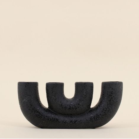 Vase en porcelaine noire, H24cm (1/5)