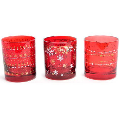 Set da 6 bicchieri in vetro "Royal Stars" da 300 cL Ø 8.3 x h 9 cm -Rosso (1/4)
