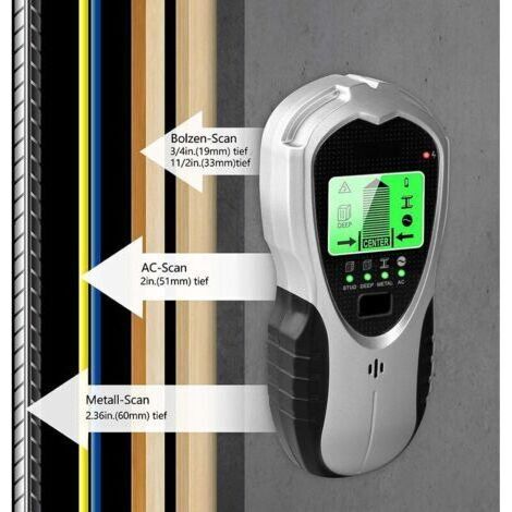 Détecteur de Mur 4 en 1, Wall Scanner Détecteur de matériaux,Détecteur de Construction with LCD Light Indicator & Sound Warning,Détecter Métaux, Fils Électrique, Studs en Bois dans Murs (1/4)