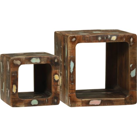 TV-Einheiten 2 pcs Mehrfarbig Massives upgecyceltes Holz