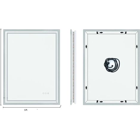 Miroir de Salle de Bain, Éclairé, Capteur Tactile, 23.6x31.5 in (1/2)