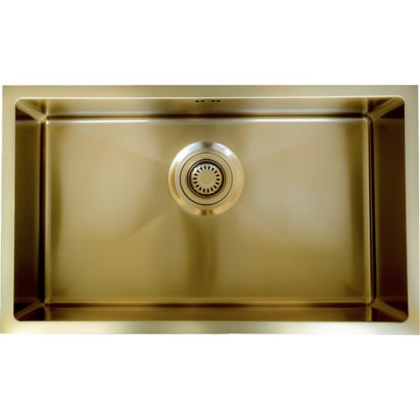 Essebagno Evier 1 grande cuve seule 76x45 Luisa en inox gris gun métal (1/5)