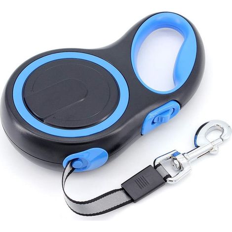 EASYCOMFORT Laisse rétractable chien 8m automatique enrouleur laisse flexible dressage promenade jusqu'à 50kg bleu (1/5)