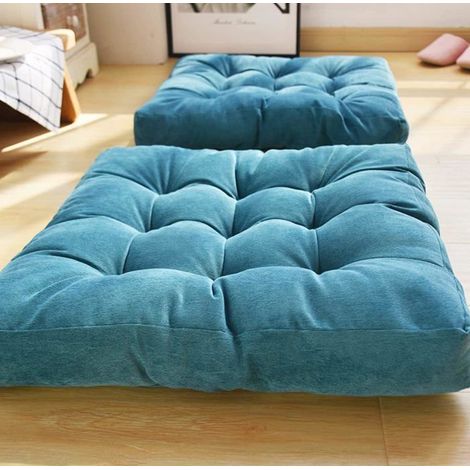 1 piece Coussins d'Assise Coussins de Chaise, 55x55x10cm Coussin de Sol,Couverture en Polyester et Remplissage en Coton,Bleu (1/5)