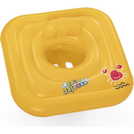 Flotador Hinchable para Bebés de 1 a 2 años Bestway Swin Safe 72x24 cm con Asiento Incluido Color Amarillo (1/5)