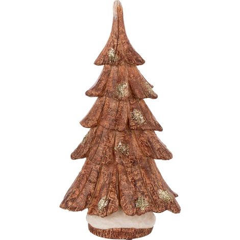Sapin Déco en Résine "Imitation Bois" 37cm Marron