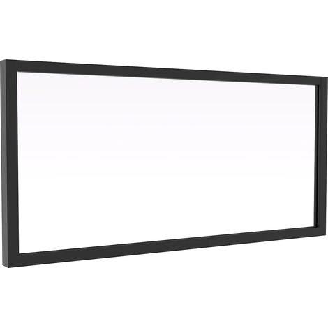 Vente-Unique – Imposte atelier en aluminium thermolaqué noir – L83 x H40 cm – Vitrage en verre trempé – Installation intérieure facile