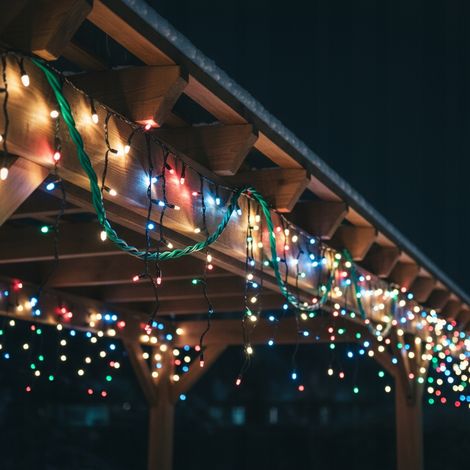 Tenda luminosa a LED per esterni Icicles 500, multicolore, spessa 25 m, diodi colorati (1/5)