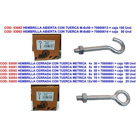 Douille Cancamo fermée avec écrou métrique 8x60 70000604