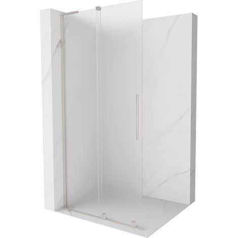 Mexen Velar L Duschwand Schiebbar Walk-in 90 x 200 cm, Frostglas 8 mm, gebürsteter Nickel - 871-090-003-33-97 (1/5)