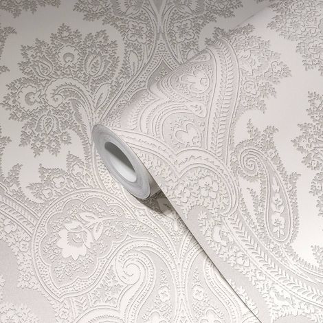 A.S. Création Barocktapete Silber 10.05 m x 0.53 m 64 cm (gerade) Vlies scheuerbeständig gut lichtbeständig restlos trocken abziehbar (1/5)