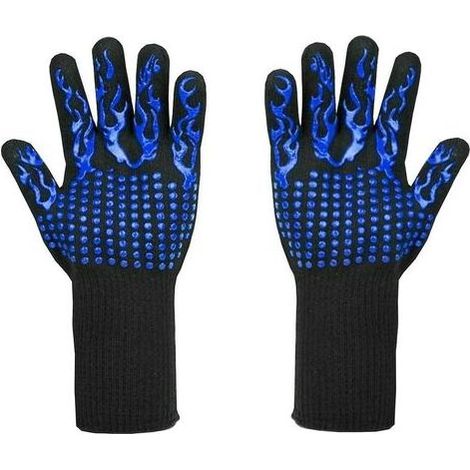 Guantes resistentes al calor hasta 800 °C – Resistencia al corte L5 – Silicona, aramida, algodón, poliéster – Para barbacoa, cocina y soldadura (1/5)
