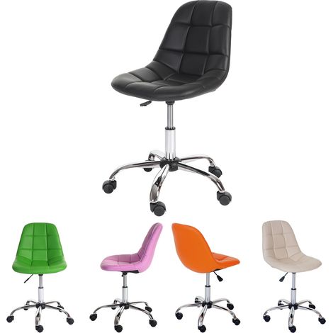 Fauteuil de bureau Lier, chaise pitovante, siège baquet, similicuir - rose