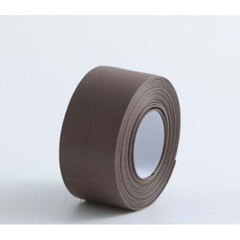 (2 pièces marron)Plinthe souple - Bande d'extrémité pour cuisine et salle de bain 22 mm 3,2 m, joint auto-adhésif, bande pliante flexible, joint d'étanchéité (1/4)