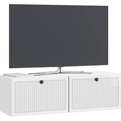 Maison Exclusive - Wandmontierter TV-Schrank Hochglanz Weiß 98 x