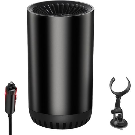 Chauffage voiture 12V 150W dégivreur rapide ventilation naturelle et chaude ABS noir compact avec support pour camion SUV (1/5)