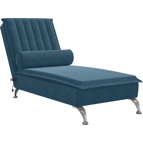 Massageliege mit blauem Samt-Kissen