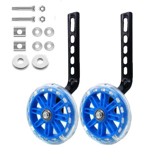 Ruedines de entrenamiento para bicicletas infantiles,Aptas para bicicletas infantiles de 12,14,16,18 y 20 pulgadas,1 par (2 piezas),Azul (1/5)