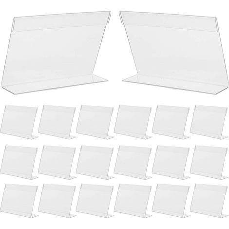 Porte-affiches transparent en acrylique pour points de vente, comprenant 20 supports en forme de L (1/5)