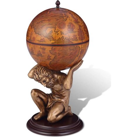 Globe Bar Wine Stand Atlas Design 42x42x85 cm vidaXL