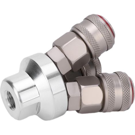 Connecteur à 3 voies, composants pneumatiques chromés, raccord rapide fileté G1/4 pouce en acier au carbone