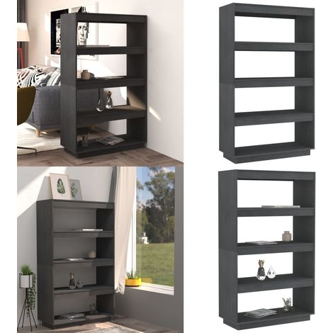 Bibliothèque/Séparateur de pièce Gris 80x35x135 cm Pin massif - Bibliothèque - Meuble Rangement - Étagère - Séparateur Pièce - Bois - Home & Living (1/5)