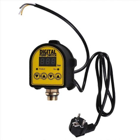 Pressostat numérique automatique 0-10 bar, interface 1/2 pouce, pour compresseur d'eau ou d'huile 220 V, prise UE. (1/5)
