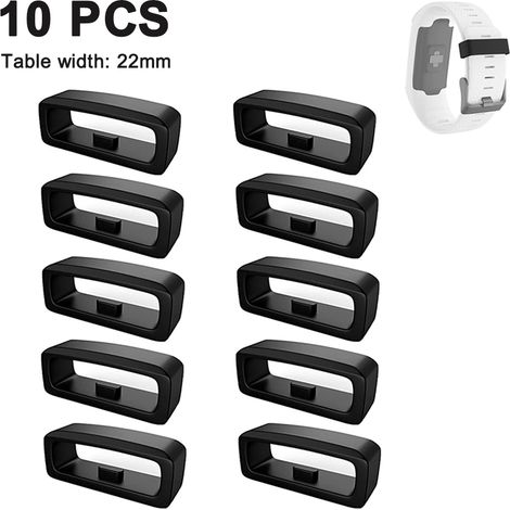Lot de 6 ou 10 attaches pour bracelet de montre en silicone, cuir, caoutchouc ou résine, fixation durable de 22 mm. (1/5)