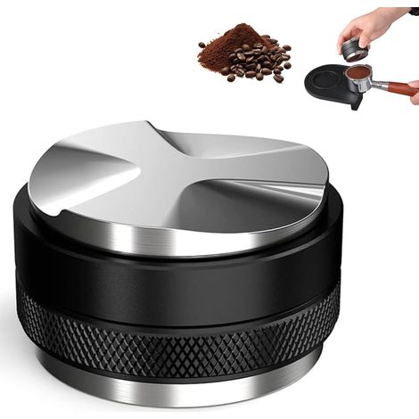 Tasseur à café italien 51 mm, tasseur double réglable en acier inoxydable pour expresso, outil de nivellement du café moulu pour porte-filtre Delonghi Breville (1/4)