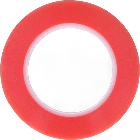 Ruban adhésif double face PET forme anneau étanche joint fixation objets maison rouge 15mm (1/5)