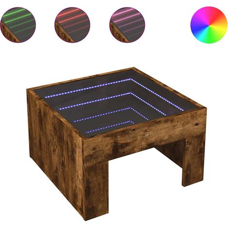 Maison Exclusive - Mesa de centro con Infinity LED roble ahumado