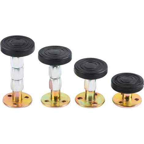 Lot de 4 supports de cadre de lit réglables, pieds télescopiques antidérapants pour protection murale, outil anti-secousses pour lit ajustable. (1/5)