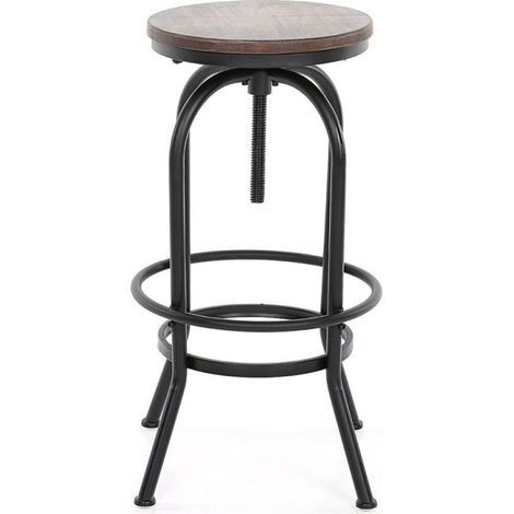 Tabouret de bar LOFT à vis style industriel réglable en hauteur