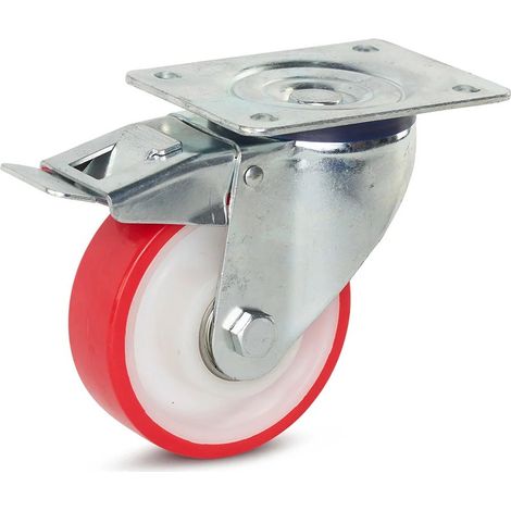Roulette pivotante freinée - MESO - PU - Platine - 125mm - 270kg