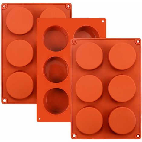 Round Cylindrical Candy Mold/Chocolate Covered Cookie Mold for Cookies Sandwiches Muffins Cakes Brownie Pudding Jelly (Random Color) - 3 Pieces (1/5)