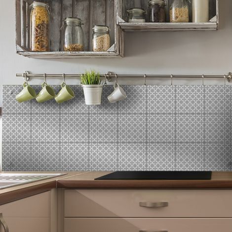 Sticker Mural Carrelage adhésif Cuisine Salle de Bain - 9 STICKERS CARREAUX DE CIMENT ORIENTAL ESSAOUIRA - 9stickers15x15cm (1/5)